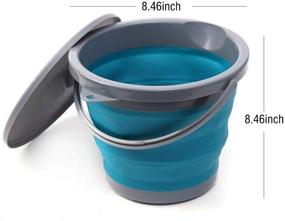 img 1 attached to 🔵 Ahyuan Collapsible Water Bucket with Locking Lid - Portable and Space-saving Foldable Round Tub, Multifunctional Water Container for RV, Camping, Marine, Outdoor Activities, and Home (Blue)