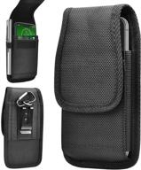 premium black nylon holster case for moto g9 play g fast g power g stylus g7 optimo maxx 📱 e 2020 e7 e6 e5 plus z4 play z3 - heavy duty phone pouch with belt clip and card holder logo