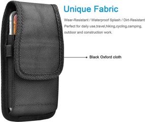 img 2 attached to Premium Black Nylon Holster Case for Moto G9 Play G Fast G Power G Stylus G7 Optimo Maxx 📱 E 2020 E7 E6 E5 Plus Z4 Play Z3 - Heavy Duty Phone Pouch with Belt Clip and Card Holder