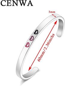 img 3 attached to 🌈 CENWA Бисексуальные украшения: Покажите свою гордость с бисексуальным браслетом-наручником в форме сердца - отличный подарок для бисексуалов и заявление о гордости квир-сообщества!