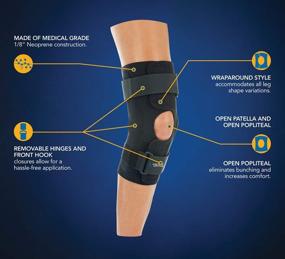 img 3 attached to 🏋️ Extra Large Black United Ortho Wraparound Hinged Knee Brace