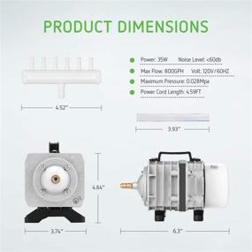 img 2 attached to VIVOSUN Air Pump: Powerful 35-100W Commercial Air Pump for Aquarium and Hydroponic Systems