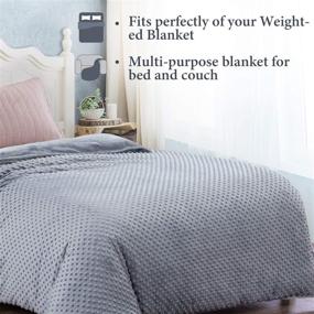 img 3 attached to Royhom Duvet Cover for Weighted Blankets 48 x 72 Inches - Soft Minky Dot, Gray - Removable Cover for Enhanced Comfort and Ease