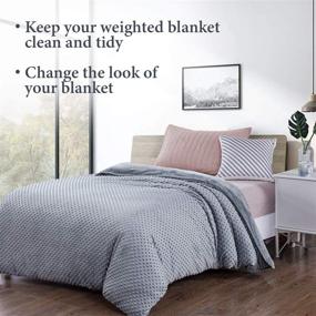 img 4 attached to Royhom Duvet Cover for Weighted Blankets 48 x 72 Inches - Soft Minky Dot, Gray - Removable Cover for Enhanced Comfort and Ease