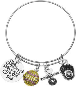 img 4 attached to Sportybella Softball Bracelet Believed Jewelry
