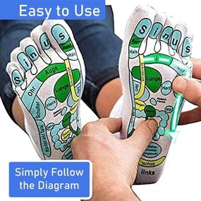 img 3 attached to Revitalize Your Feet with Acupressure Reflexology Socks: Unisex Foot Massage Socks with Five Toe Separation, Cotton Material, and English-Spanish Reflexology Charts – Includes Rod!