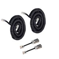 📞 uvital 2-pack landline handset cord cable set with detanglers - 10ft uncoiled (1.2 ft coiled) + anti-tangle telephone cord untangler set - 360 degree rotating swivel cord - black logo