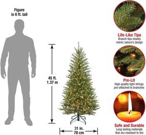 img 2 attached to 🎄 4.5ft National Tree Company Dunhill Fir Slim Christmas Tree, Green, Pre-Lit with White Lights and Stand