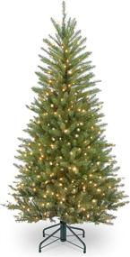 img 4 attached to 🎄 4.5ft National Tree Company Dunhill Fir Slim Christmas Tree, Green, Pre-Lit with White Lights and Stand