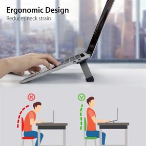 img 2 attached to 🖥️ Neetto Laptop Cooling Stand, Portable Aluminum Foldable Ergonomic Holder for Desk, Table, Travel - Compatible with MacBook Air Pro, Dell XPS, HP, Lenovo and More 10-15.6” Laptops – BS103