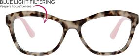 img 3 attached to 👓 Peepers by PeeperSpecs Women's Blue Light Reading Glasses: Stylish Soft Cat Eye Design with No Correction Eyewear