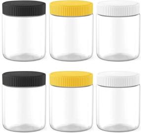 img 4 attached to 🍱 MANSHU 6 Pack 8 Oz Plastic Food Storage Jars, Empty Containers, Ideal for Food Storage