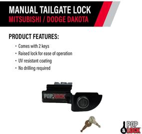 img 3 attached to 🔒 Черный ручной замок задней двери PL3600 для Dodge Dakota и Mitsubishi Raider - Разблокируйте силу функции POP & LOCK