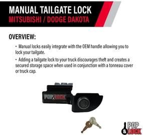 img 2 attached to 🔒 Черный ручной замок задней двери PL3600 для Dodge Dakota и Mitsubishi Raider - Разблокируйте силу функции POP & LOCK