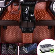 🚗 premium full surround waterproof anti-slip all weather protection leather car floor mats for land rover range rover sport 5-seats 2014-2019 - brown logo