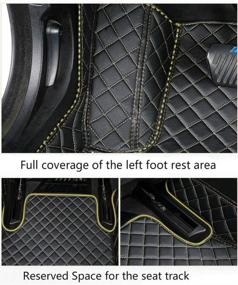 img 3 attached to 🚗 Premium Full Surround Waterproof Anti-Slip All Weather Protection Leather Car Floor Mats for Land Rover Range Rover Sport 5-Seats 2014-2019 - Brown