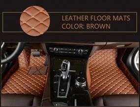 img 2 attached to 🚗 Premium Full Surround Waterproof Anti-Slip All Weather Protection Leather Car Floor Mats for Land Rover Range Rover Sport 5-Seats 2014-2019 - Brown