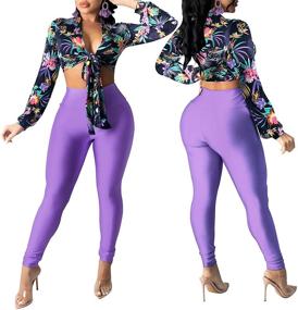 img 2 attached to YouSexy Outfits Floral Tracksuits Jumpsuits Women's Clothing