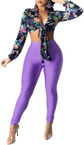 img 4 attached to YouSexy Outfits Floral Tracksuits Jumpsuits Women's Clothing