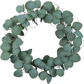 img 4 attached to 🌼 Artificial Spring Wreath 14 Inches - Pedoleur Door Wreath for Outdoors, Wall, Window, Garden - Perfect for Farmhouse, Wedding, Festival Celebrations