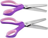 👗 professional dressmaking sewing scissors - 2 piece zigzag & scalloped pinking shears with stainless steel handles - ideal for fabric crafts & zig zag cuts logo