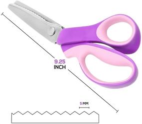 img 2 attached to 👗 Professional Dressmaking Sewing Scissors - 2 Piece Zigzag & Scalloped Pinking Shears with Stainless Steel Handles - Ideal for Fabric Crafts & Zig Zag Cuts