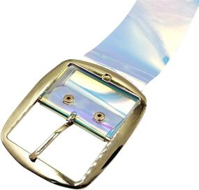 img 1 attached to Fashion Holographic Transparent Buckle Waistband Women's Accessories in Belts