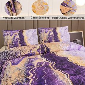 img 2 attached to 🛏️ BDAILKA Queen Size Purple Marble Comforter Set - Tie Dye Watercolor Pattern Bedding with 2 Pillow Covers