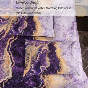 img 1 attached to 🛏️ BDAILKA Queen Size Purple Marble Comforter Set - Tie Dye Watercolor Pattern Bedding with 2 Pillow Covers