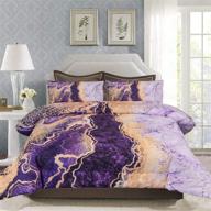 🛏️ bdailka queen size purple marble comforter set - tie dye watercolor pattern bedding with 2 pillow covers logo