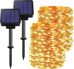 img 4 attached to 🎄 GSBLUNIE Christmas Solar String Lights Outdoor: 2-Pack, 72FT 200 LED Super Bright Fairy Lights, Waterproof Decorations for Yard, Patio, Tree, Garden - 8 Modes