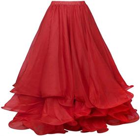 img 4 attached to 👗 BellyLady Halloween Tribal Chiffon Tiered Maxi Full Skirt for Belly Dance