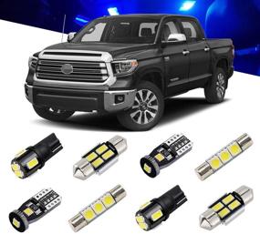 img 4 attached to 🚗 БРИШИН Голубой набор светодиодных интерьерных ламп для Toyota Tundra - сверхяркий пакет светодиодных ламп с освещением багажного отделения и номерного знака - инструмент для установки включен.