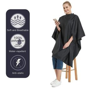 img 1 attached to 💇 Professional Hair Cutting Cape: Hand Hole Styling, Snaps Closure, 51 x 58 Inches - Black