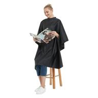 💇 professional hair cutting cape: hand hole styling, snaps closure, 51 x 58 inches - black logo