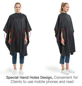 img 2 attached to 💇 Professional Hair Cutting Cape: Hand Hole Styling, Snaps Closure, 51 x 58 Inches - Black