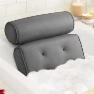 🛁 ванная подушка luxstep: противоскользящие присоски, дополнительно толстая и мягкая воздушная сетка - серая подушка размером 15x14 дюймов для идеального расслабления в ванне логотип