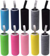 🧴 protective neoprene water bottle sleeves: 10 pack, fits 12-18 oz bottles - insulated cozy cover (multi-color) - hrlorkc логотип