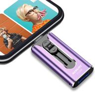 💜 флеш-накопители usb 3.0 объемом 512 гб фиолетового цвета - auamoz photo stick memory drive, совместимы с телефоном/android/компьютером для хранения и резервного копирования данных логотип