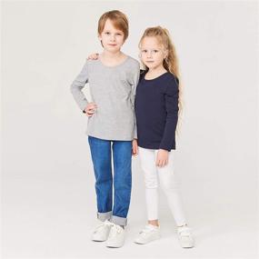 img 3 attached to 👕 GOXU Toddler Sleeve T Shirt UZ 2 WHT 6 7: Stylish Girls' Clothing and Tops for Fashionable Toddlers