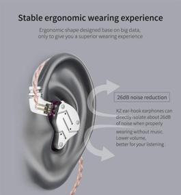 img 1 attached to High-quality KZ ZSN Dynamic Hybrid Dual Driver In-Ear Earphones: Detachable Tangle-Free Cable, Musicians' Choice with Microphone (Silver Purple)