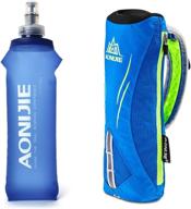 🏃 geila handheld water bottle for running - 17 oz grip handheld bottle with hand strap hydration pack - sport soft flask: stay hydrated on the go! логотип