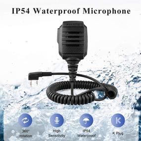 img 3 attached to 🔊 Retevis IP54 Waterproof Speaker Mic: Compact Walkie Talkie Microphone for Baofeng, Retevis, Arcshell - 2 Pin - Compatible with BF-F8HP, UV-5R - Ideal for RT21, RT22, H-777, RT68, RT27, RT1 (1 Pack)