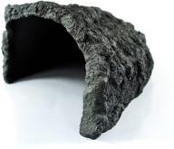 🐍 premium resin reptile rock hide cave: ideal escape habitat for pet tortoises, lizards, frogs, turtles, and snakes - 10.23 x 9.05 x 5.11 inches logo