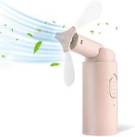 supabear mini handheld desk fan | detachable & portable | personal table fan | 2-speeds usb rechargeable | 2000mah battery operated power bank | hand-held eyelash fan for women & girls | outdoor travel (pink) логотип