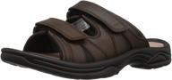 brown slide sandal for men by propet - athletic men's shoes logo