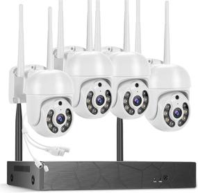 img 4 attached to 📷 3MP Wireless Home Security Camera System, 8 Channel NVR with 4 Outdoor WiFi PT Cameras - Night Vision, Weatherproof, Motion Alert, Remote Access (No Hard Disk)