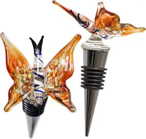 img 4 attached to 🦋 Champagne/Wine Bottle Stopper - Vibrant Glass Butterfly Wine Stopper, Decorative and Unique Wine Corker/Sealer - Eye-Catching Wine Accessories Gift for Hostess