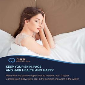 img 2 attached to 🌟 Copper Compression Pillowcase: Beauty, Skin, Wrinkle, Fine Line & Hair Enhancer for King, Queen, Standard, and Regular Pillows