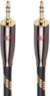 🔊 skw audiophiles 3.5mm male to male aux cable - thick nylon braided stereo audio cable (3.2ft/1m) logo